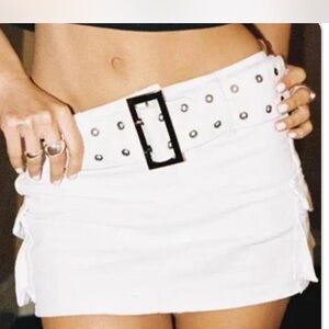 princess polly white mini cargo skirt